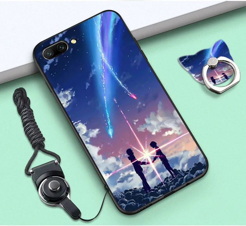 Чехол для Huawei Honor 10 роскошная тонкая черная рамка с мультяшным рисунком мягкая