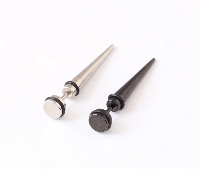 2 шт. модные в стиле рок панк хип хоп титан нержавеющая сталь черный серебристый