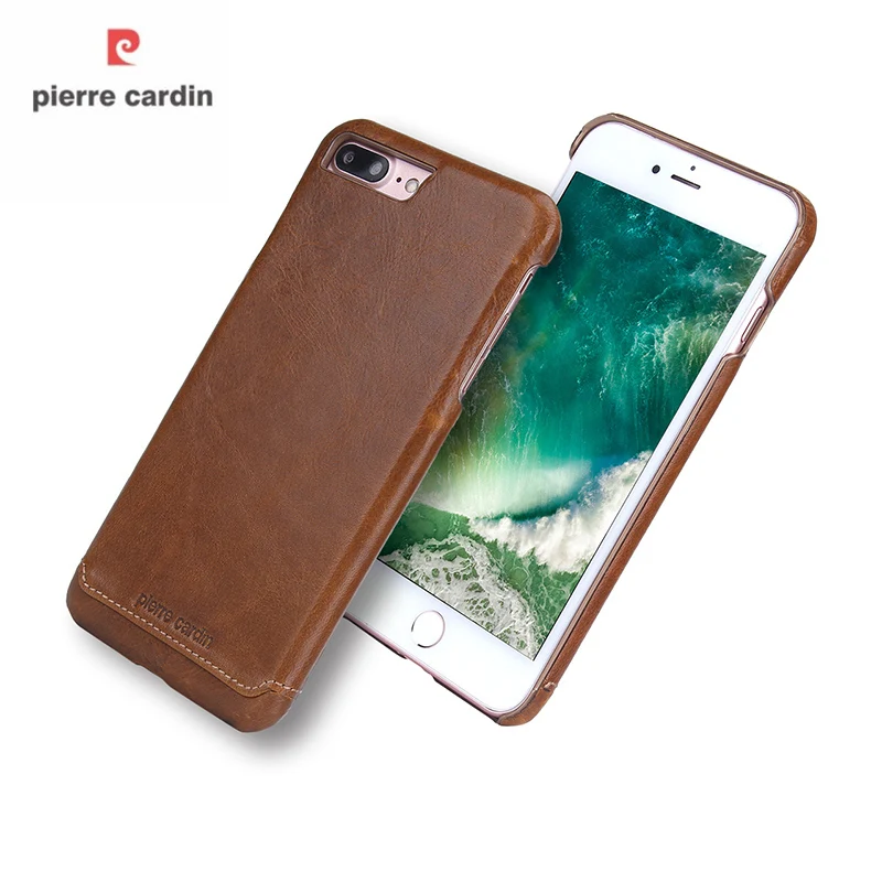 

Pierre Cardin Luxury Genuine leather case for iPhone 7 Plus 8 Plus Coque,Ultra thin Hard Back cover for iPhone 7 Plus 8 Plus