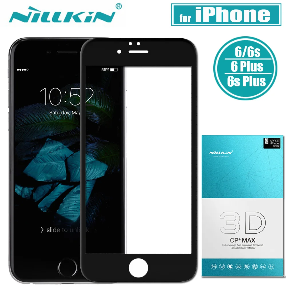 Nilkin для iPhone 6 S Plus закаленное Стекло Экран Protector Nillkin 3D CP + MAX полное покрытие Nano
