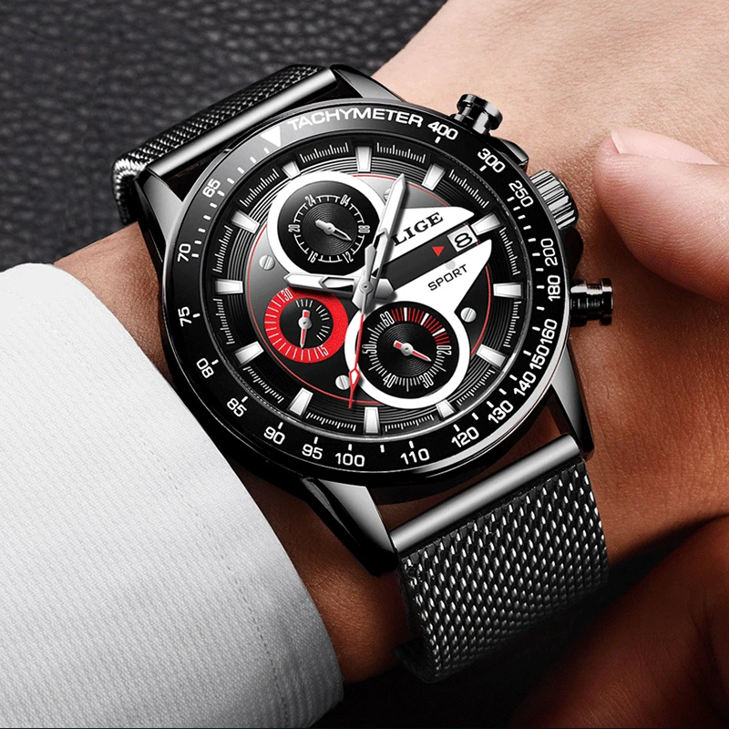 Neue LIGE Herren Uhren Лидирующий бренд Luxus Mode Analog Quartz Uhr myanner voller Stahl бизнес Sport Wasserdichte