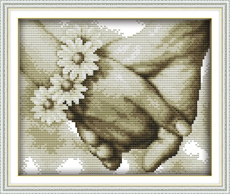 Hand in hand Новое поступление, Счастливая свадьба, хороший день, свадебное кольцо, вышивка крестиком, сделай сам, Набор для вышивки крестом, ручная работа, вышивка для рукоделия - Цвет: Hand in hand