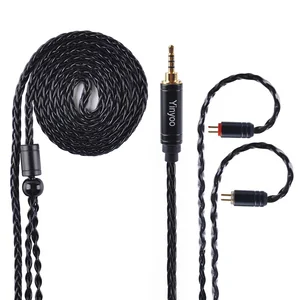 Yinyoo 8-жильный посеребренный медный балансный кабель 2,53,54,4 мм с разъемом MMCX2pin для BLON BL-01 BL-03 KZ ZAX ZSX ZSTX