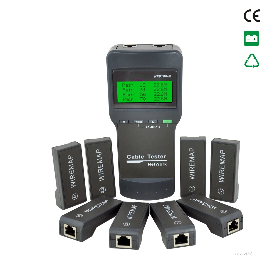 Free shipping !! NOYAFA  NF8108-M  Cable Tester Meter Network LAN Cat5 RJ45 Mapper 8 Far End Test