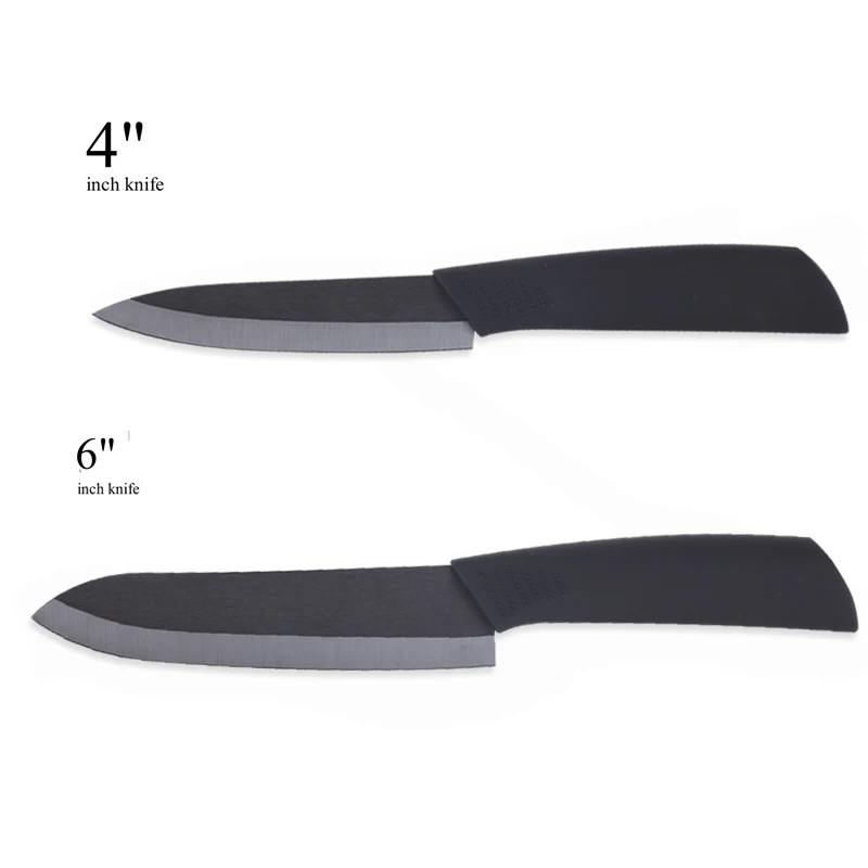 4inch and 6inch Набор керамических ножей с черным циркониевым лезвием 3 дюйма, для очистки овощей 4 дюйма, для нарезки овощей 5 дюймов, 6 дюймов, нож для шеф-повара, керамические кухонные ножи, инструменты для приготовления пищи - Цвет: 4inch and 6inch