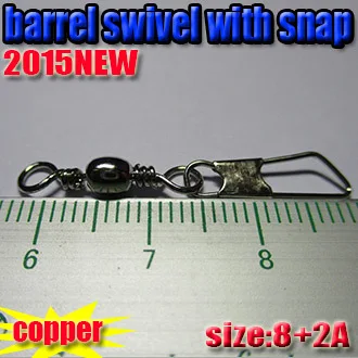 

2018new barrel swivel with safety snap 8#+2A 100pcs high quality direct factory