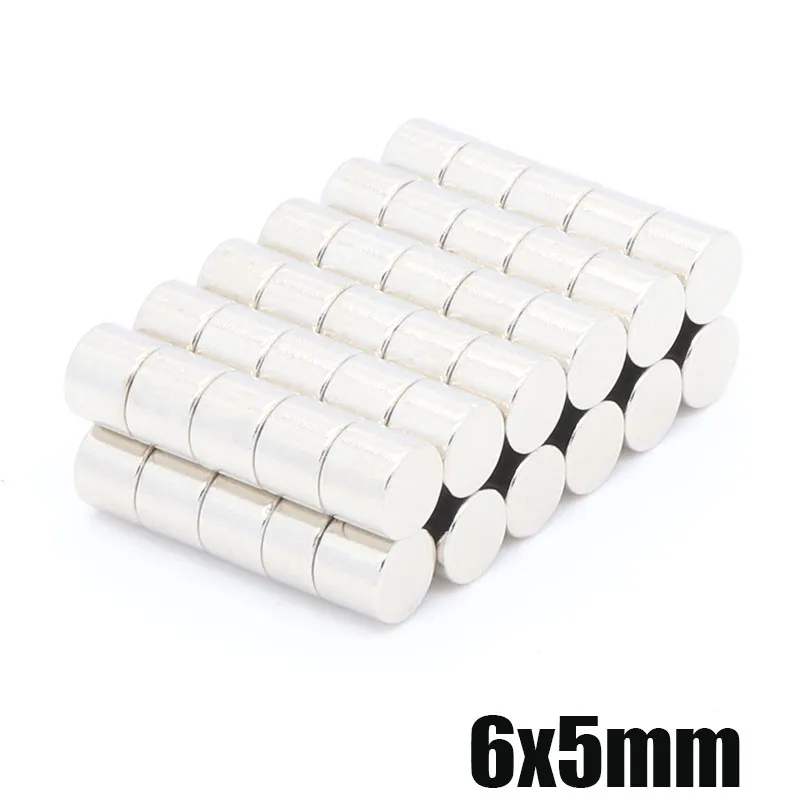100 шт. неодим магнитный диск 6x5 мм N35 Постоянный NdFeB маленький круглый супер