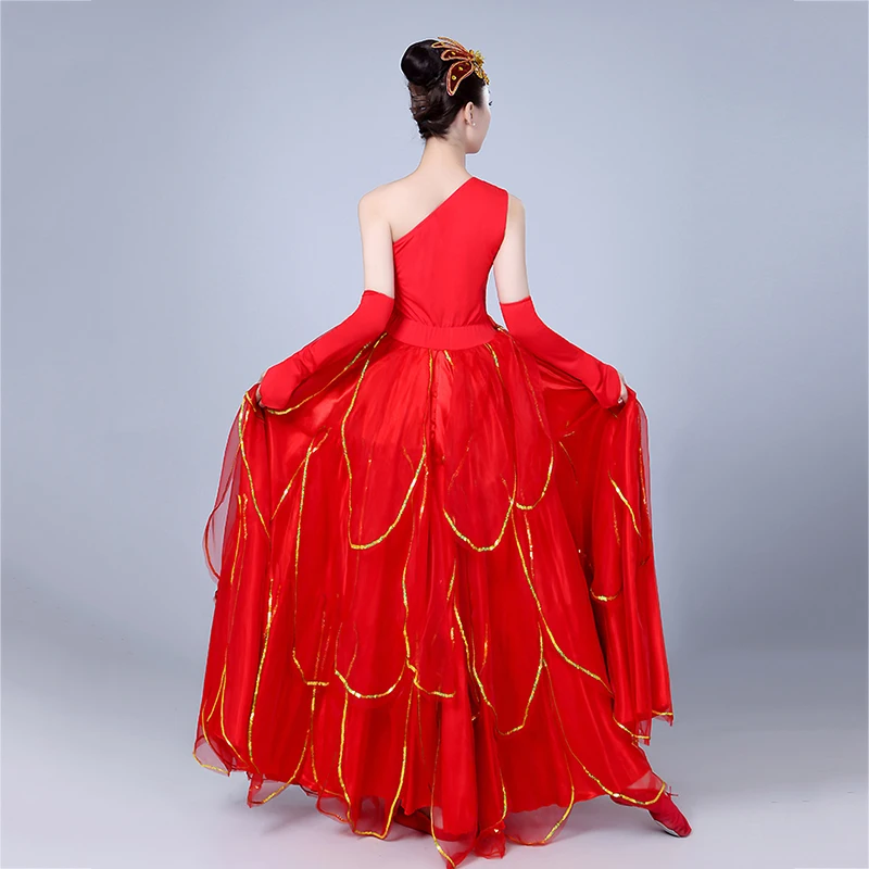 

Flamenco Dress Festival Gypsy Skirt Performance Stage Ballroom Dance Costumes Lady Competition Show Dancewear Spanish DNV11574