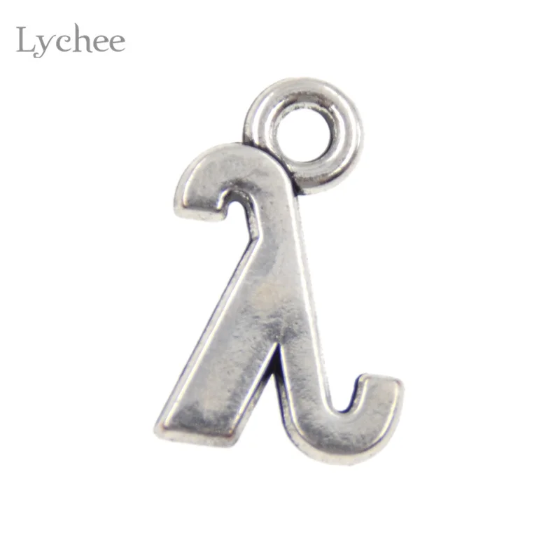 Lychee 20 шт./лот металлическое серебристое Цвет греческие буквы подвески ручная