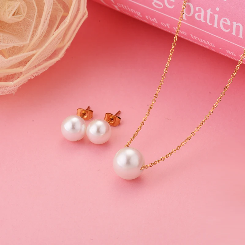 Комплект из искусственного жемчуга и золотистого цвета|bridal jewelry sets|jewelry setsnecklace