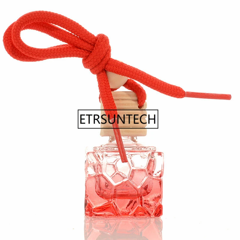 8ML Square Glass Hang Pendant Refillable Perfume Bottle Colored Car Scent Container F1307 | Красота и здоровье