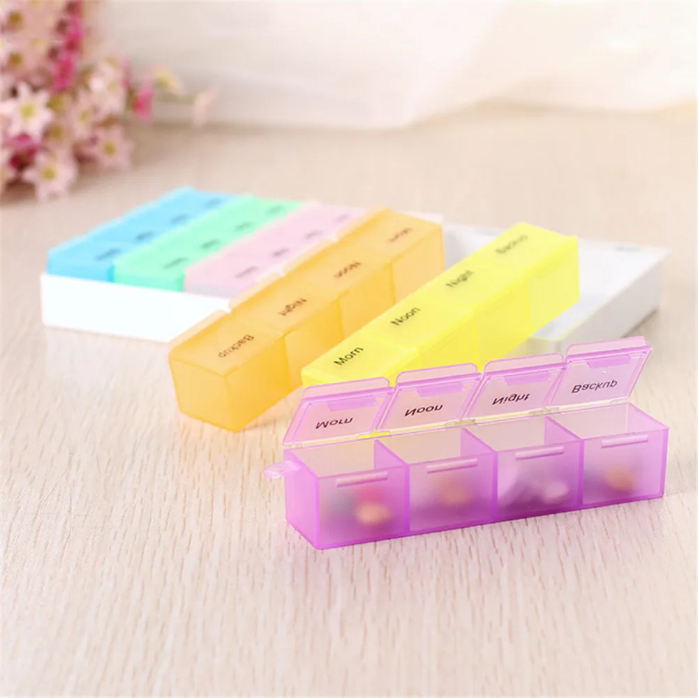 Weekly Pill Case Splitters Storage Dispenser 7 Days Medicine Tablet Box With Clip Lids Organizer | Дом и сад