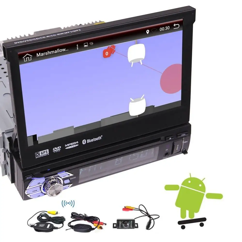Беспроводная задняя камера + 1Din Android 6 0 четырехъядерный автомобильный dvd плеер gps