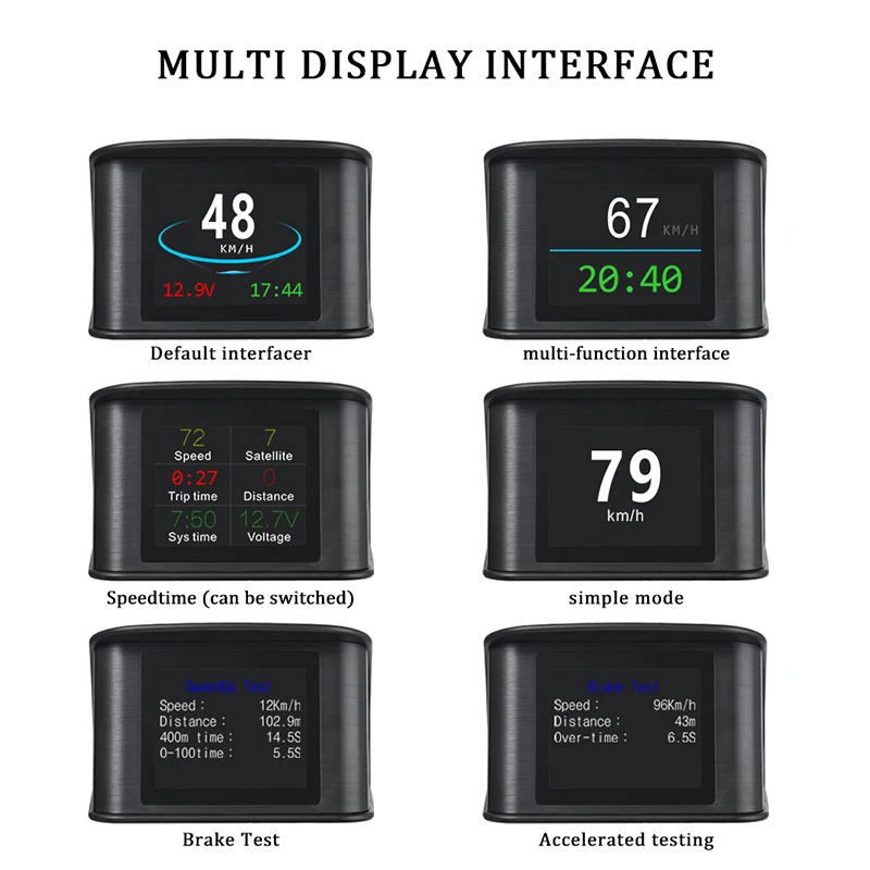 

Universal Hud GPS Computer Car Speed Projector Digital Speedometer Display Fuel Consumption Temperature Gauge Diagnostic Tool