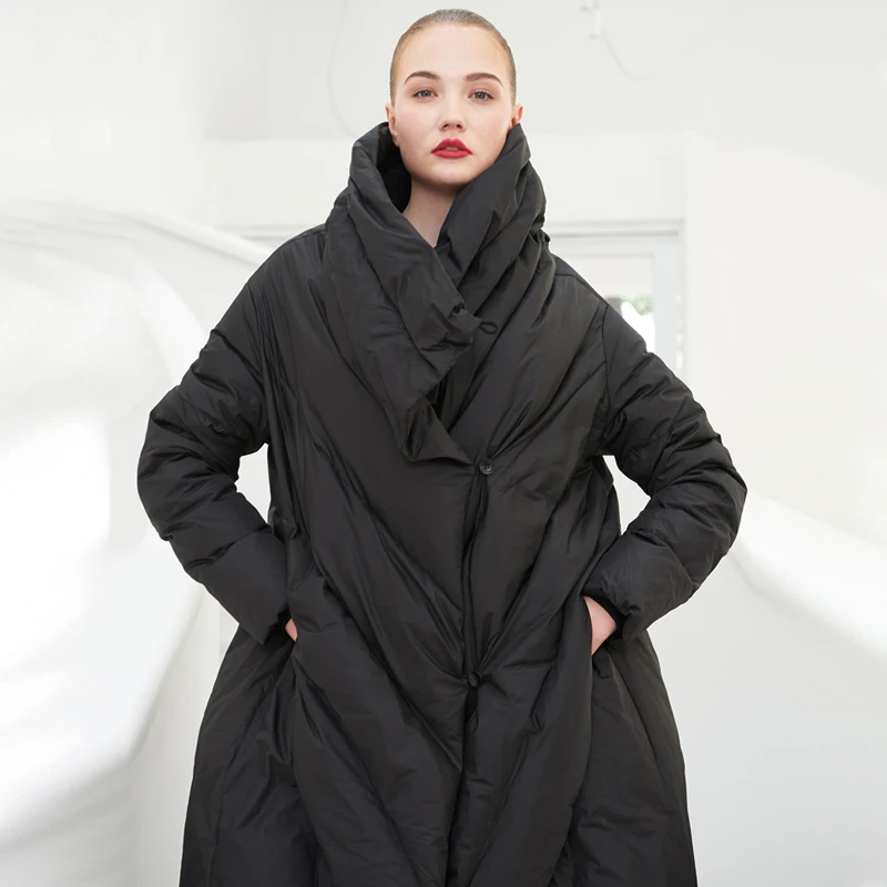 Брендовая Высококачественная зимняя куртка 2020 Женская сплошная шикарная