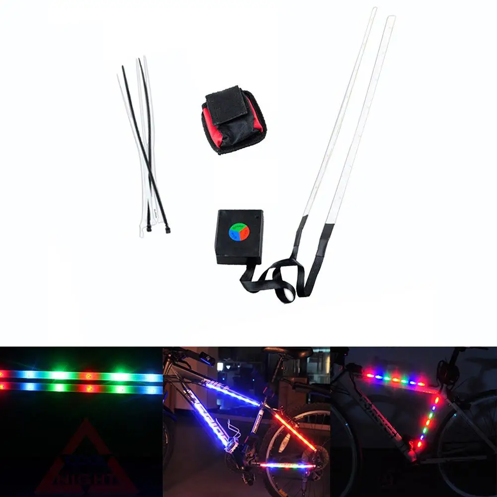 Bicycle LED Strip Lights Mountain Bike Riding Frame Wheel Spokes Decorative Warning Light Reflector Accessories | Спорт и