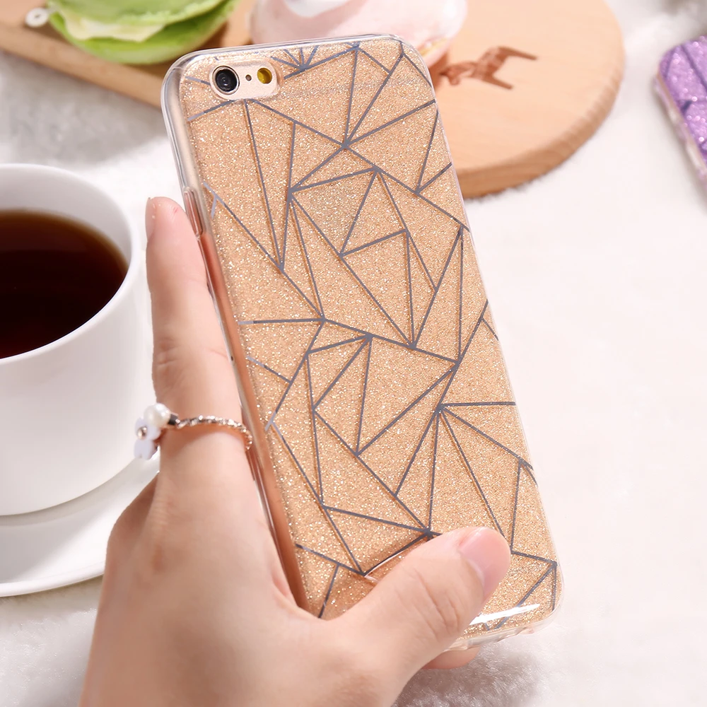KISSCASE Plating Shining Phone Case For iPhone 6 6s 7 8 Plus 5 5S SE Shiny Bling TPU + PC Cover Coque Huawei P10 Caso |