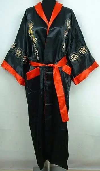 Двусторонний женский халат в китайском стиле красный и черный цвета пижама