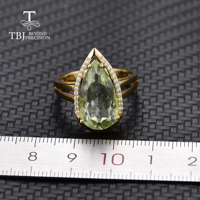 Женское кольцо с аметистом и квартом TBJ2019 украшение из натурального зеленого
