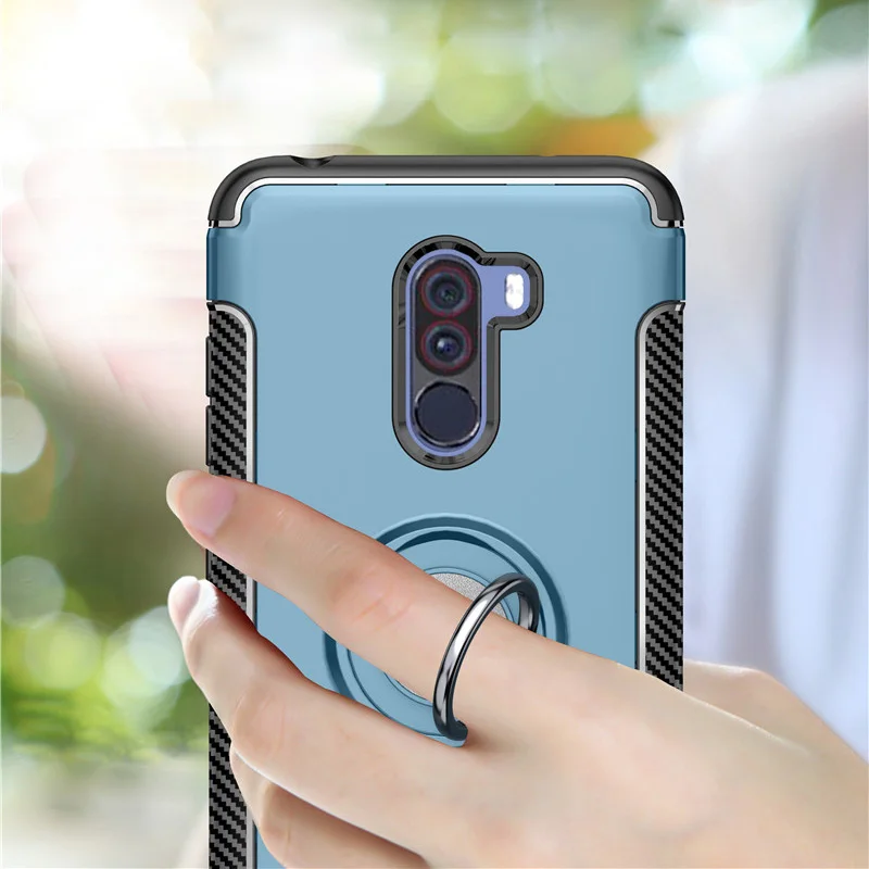 Чехол POCOPhone F1, защитный чехол, полное защитное кольцо, магнитный держатель, ударопрочный ТПУ+ ПК для Xiaomi POCO Phone F 1, чехол, задняя крышка, чехол