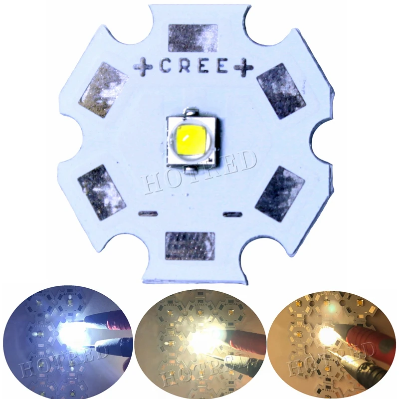 10 шт Cree XPG2 светодиодный XP-G2, для детей от 1 года до 5 лет W светодиодный диодный излучатель холодный белый 6000-6500K с 20/16/14/12/8 мм печатной платы для фонарик/прожектор/лампа