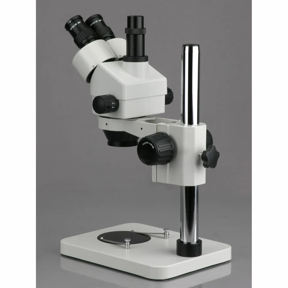 Зум микроскоп AmScope поставляет 7X 45X стерео тринокулярный с 14 &quotстойки|microscope