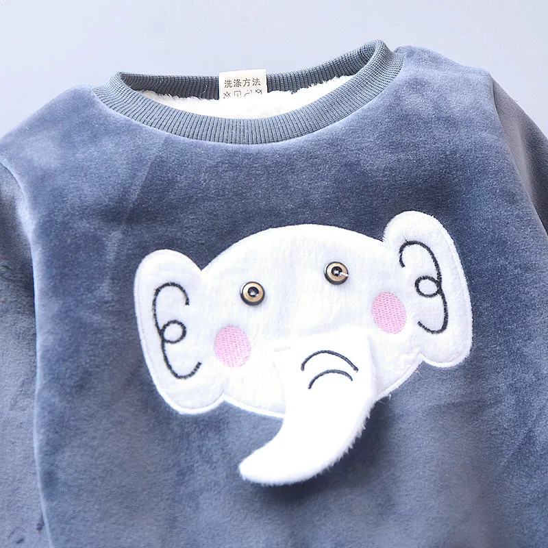 Newborn baby boys clothing sets autumn winter toddler cartoon thick velvet vest+tops+pants 3pcs tracksuits for bebe girls infant