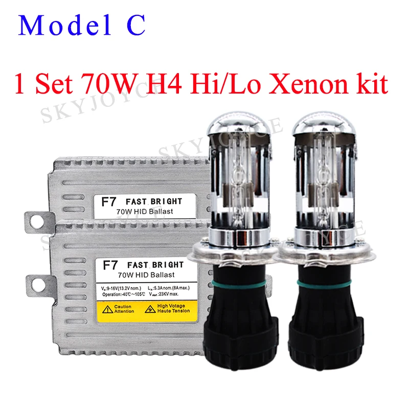 SKYJOYCE AC 12 в 70 Вт H4 HID лампочка ближнего/дальнего света 4300K 6000K DLT F7 Быстрый Яркий