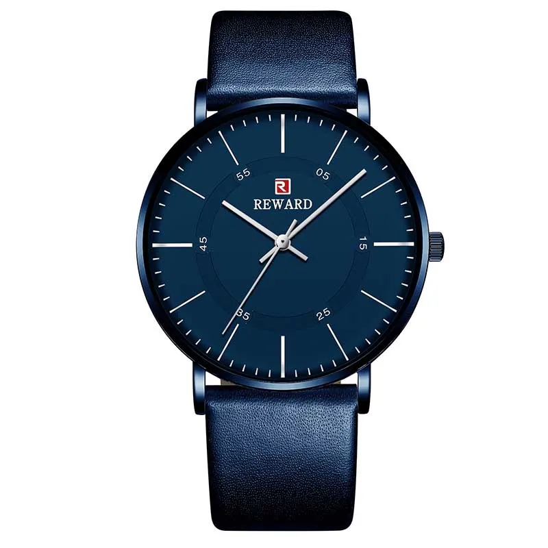Blue REWARD Military Mens Watches Top Brand Luxury Quartz Watch Men Casual Slim Waterproof Sport Wristwatch Fashion Relogio Masculino - Цвет: Blue