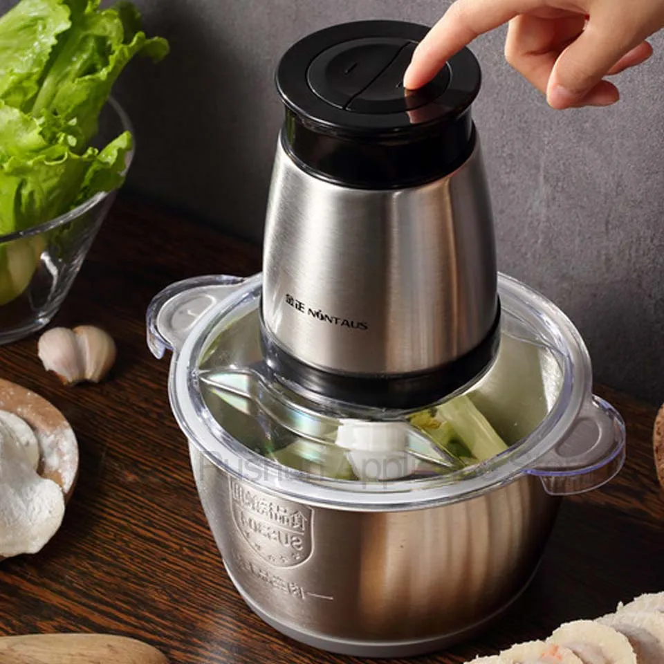 Электрическая мясорубка из нержавеющей стали 2 скорости объем 1 8 л измельчитель