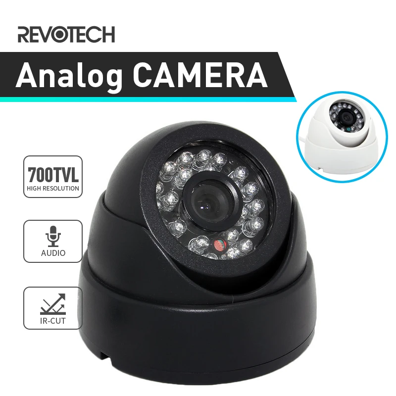 Аудио CCTV 24 LED 700TVL ночное видение Sony Effio E CCD / CMOS Безопасность купольная камера для