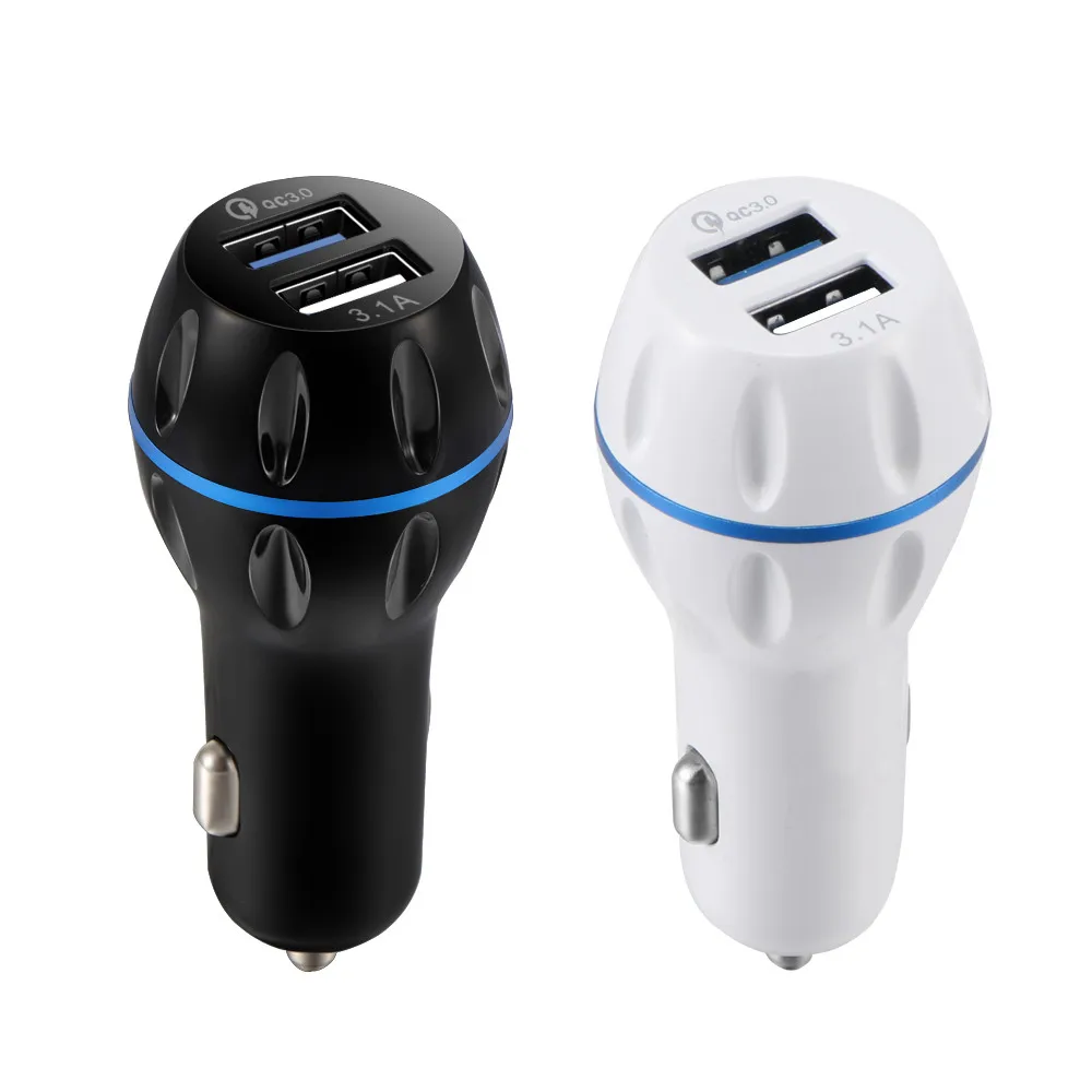 Coche 5 V 3.1A Металлический Двойной Зарядное устройство USB цифровой дисплей для iPhone X 8