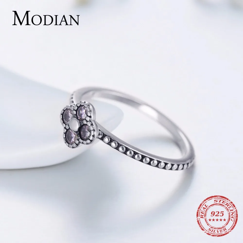 Modian Топ качество Soild 925 Серебряное кольцо с фиолетовыми кристаллами обручальные кольца модные ювелирные изделия с цирконием для Для женщин подарок