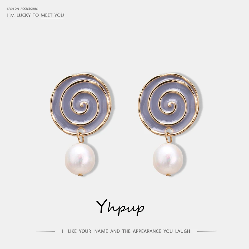 Серьги Yhpup круглые милые серые геометрические серьги из сплава цинка с