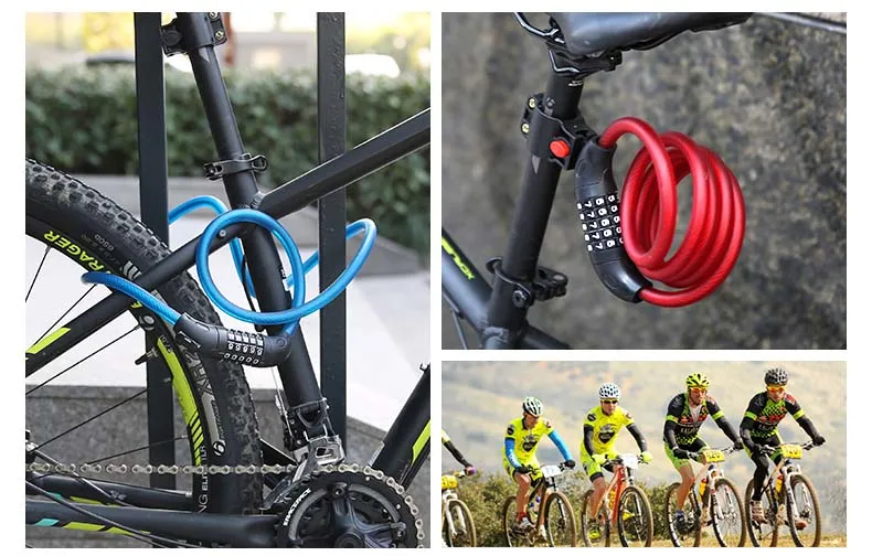 SAHOO велозамков Сталь Cable Lock пароль велосипед велосипедный замок 1500 мм Bold MTB