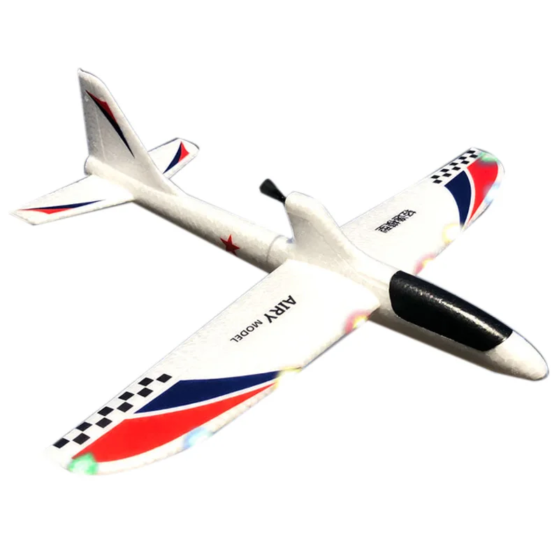 Blue red Toy Children Streamline Gift Capacitor Hand Throwing Electric Educational Model Funny Diy Glider Foam Rc Airplane - Цвет: Blue red