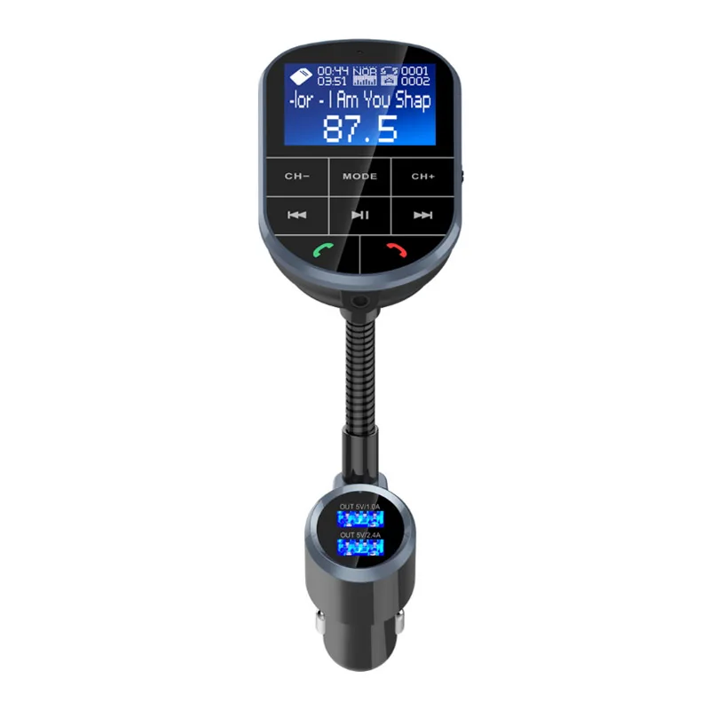 YASOKRO FM передатчик Aux модулятор Bluetooth Handsfree автомобильный комплект аудио MP3 плеер с 1,44 ЖК-дисплеем двойной USB Автомобильное зарядное устройство