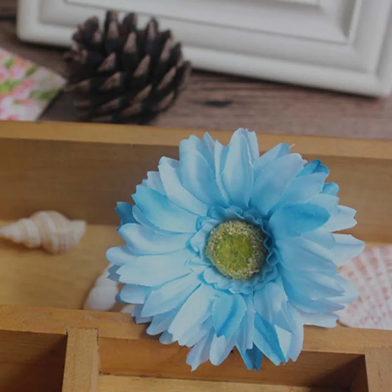 

6.5CM Head,Artificial Silk Small Sunflower Heads,Fake Gerbera Daisies,DIY Decoration For Wedding Garland Headbands,Wrist Corsage