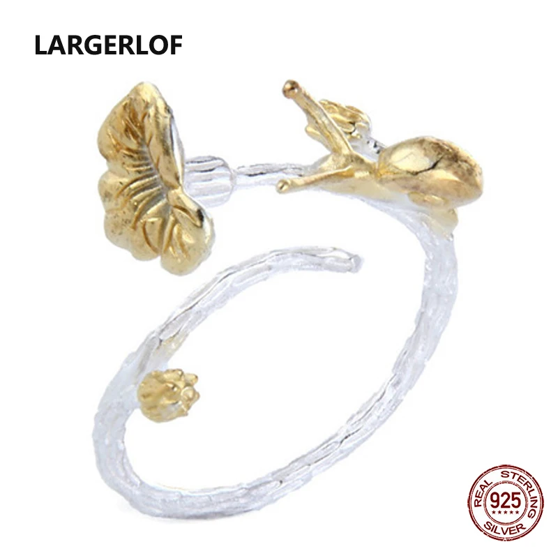 LARGERLOF Ring Silver 925 women Flower Rings Fine Jewelry Handmade Vintage For Women RG49121 | Украшения и аксессуары