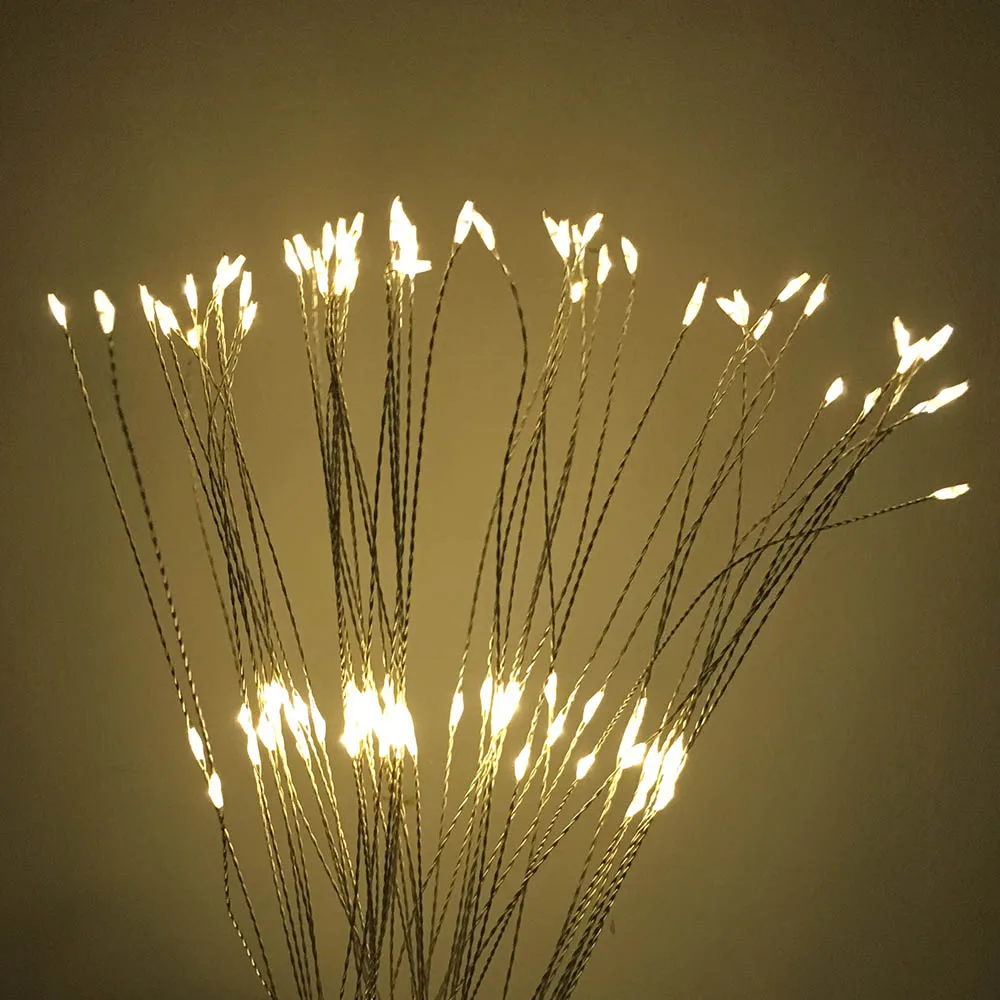 Тёплый белый DIY светодиодный Сказочный свет 8 режимов с батареей Starburst праздничный свет дистанционное управление для сада декор для вечеринки Рождества - Испускаемый цвет: Тёплый белый