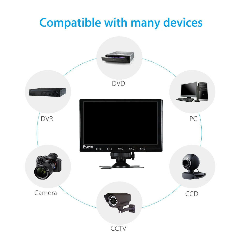 Eyoyo 9 &quotМини TFT Цвет Мониторы ЖК дисплей HD 1024x768 Ультра легкий аудио видео