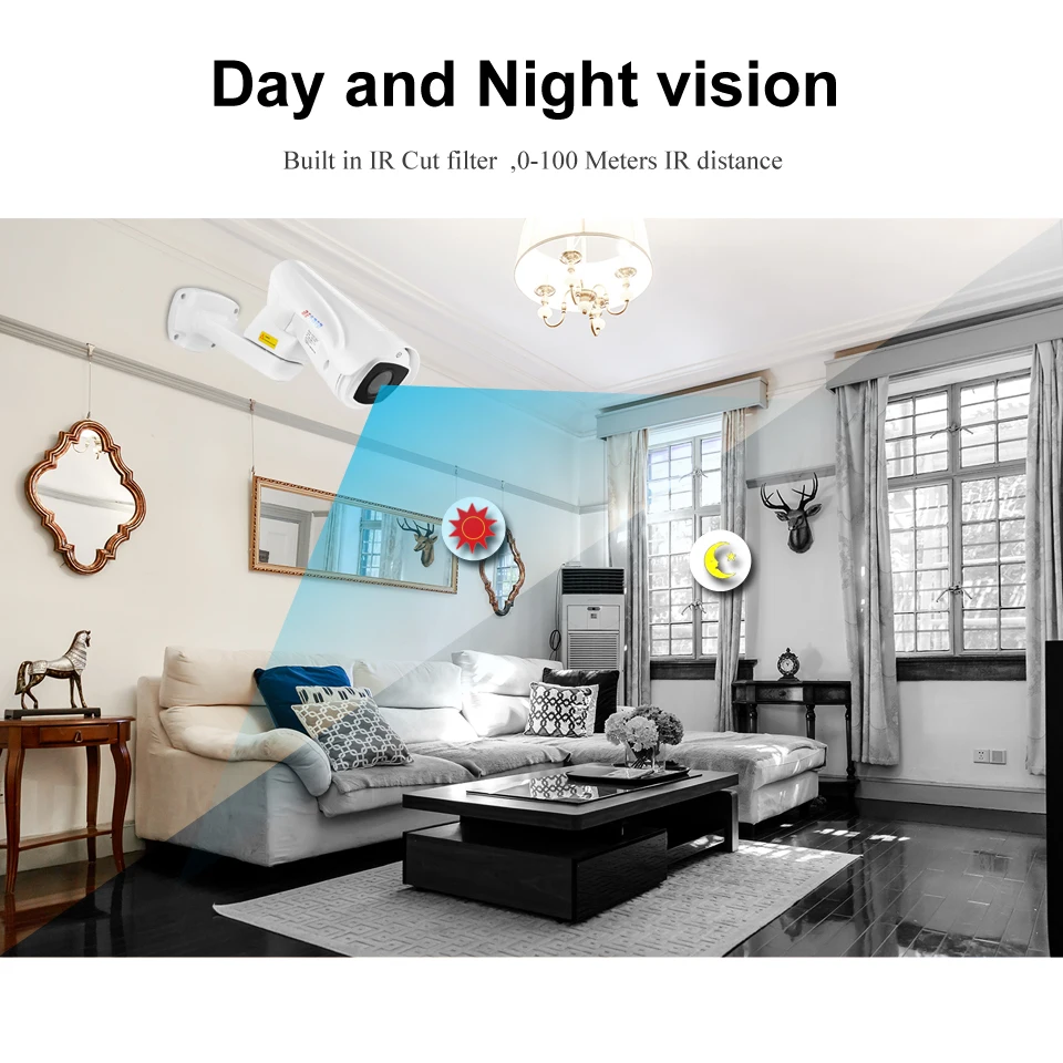 BESDER HI3516C + 1/2.9 ''SONY IMX323 4X 10X Zoom PTZ IP камера FHD 1080P наружная видеонаблюдения DC 12V 48V
