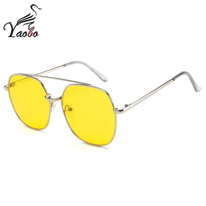 silver yellow Круглые роскошные солнцезащитные очки Брендовые дизайнерские женские крупные солнцезащитные очки металлические очки в оправе для женщин - Цвет линз: silver yellow