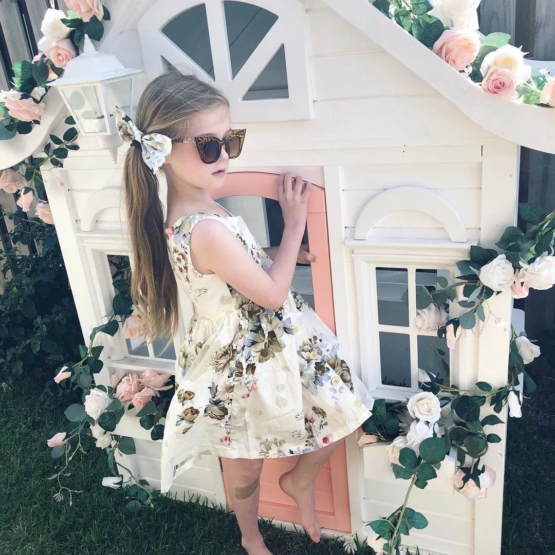 Dot Summer Dress For Girls Clothing Child Costume Baby Girl Teenager School Daily Wear Sashes Kids Casual Clothes 5Y | Детская одежда и
