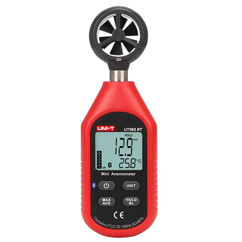 UT363BT UNI-T измеритель скорости ветра UT363 UT363BT UT363S карманные анемометры скорость температура цифровые термометры диагностические инструменты - Цвет: UT363BT