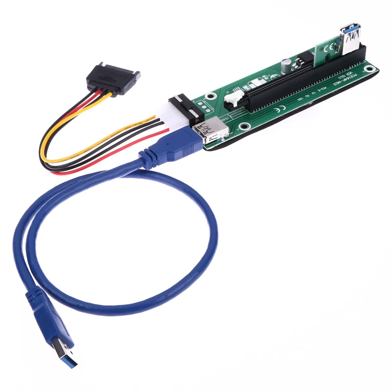 Горячий в России USB 3 0 PCI-E Express 1x к 16x расширитель переходника карты адаптер SATA 4pin IDE