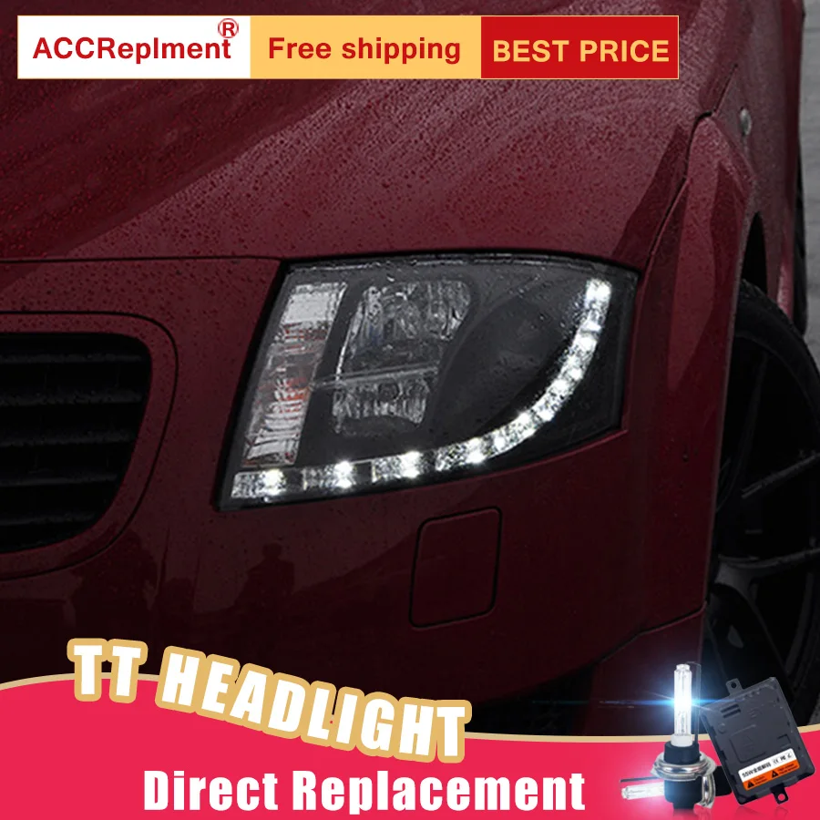 2Pcs LED Headlights For Audi TT 1999-2006 led car lights Angel eyes xenon HID KIT Fog Daytime Running Lights | Автомобили и