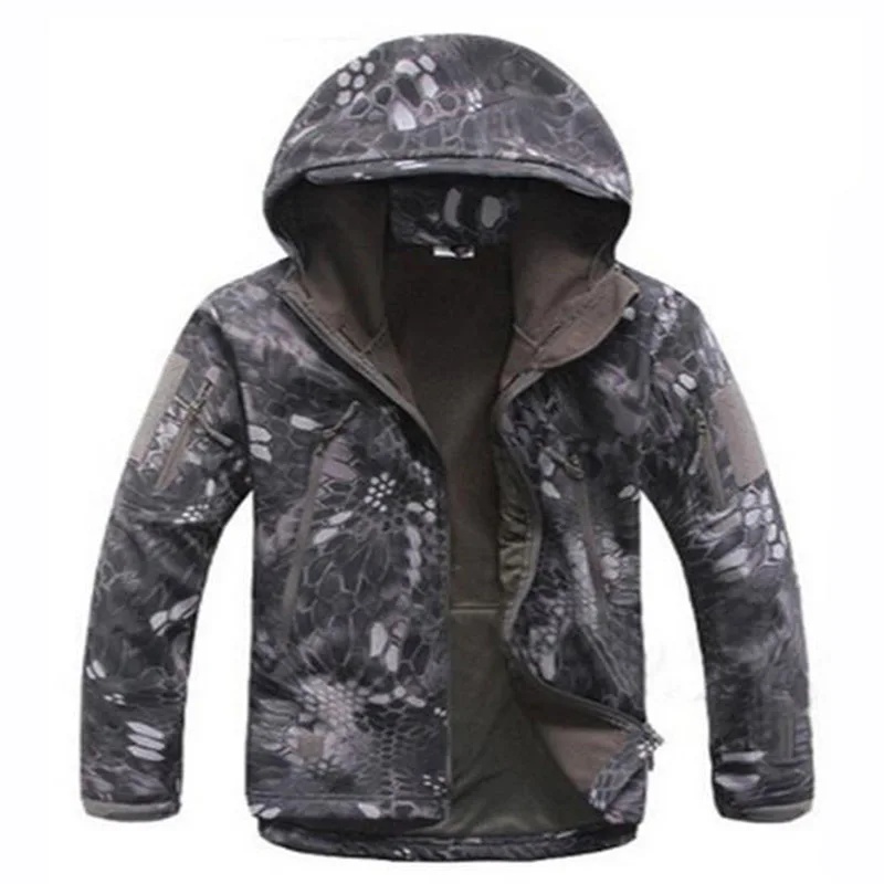 Black Python Горячая XS-5XL мягкая оболочка Мужская тактическая тренировочная Акула кожа флисовая куртка брюки для отдыха на открытом воздухе Кемпинг Охота Туризм Скалолазание пальто брюки - Цвет: Black Python