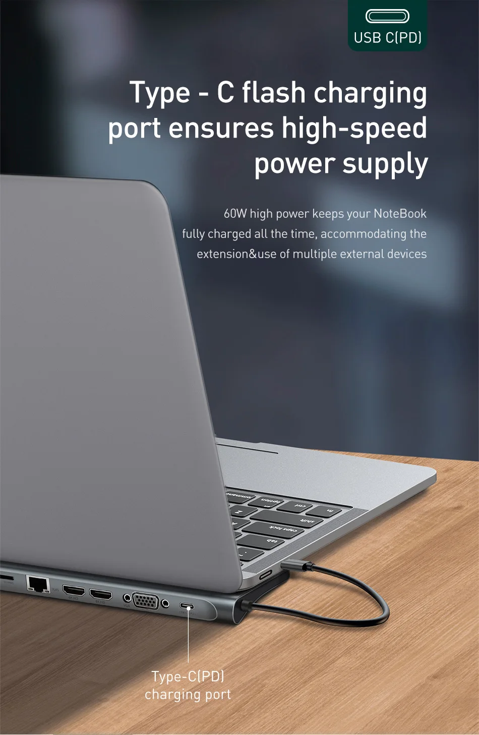 Baseus концентратор USB type C до 3,0 USB HDMI RJ45 usb-хаб для MacBook Pro Аксессуары USB разветвитель мульти 11 портов type C концентратор USB-C