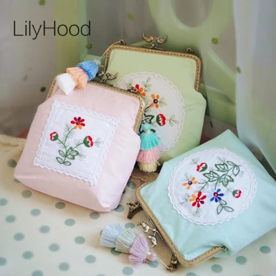 Сумка через плечо LilyHood женская летняя с вышивкой и бахромой в стиле ретро цветами